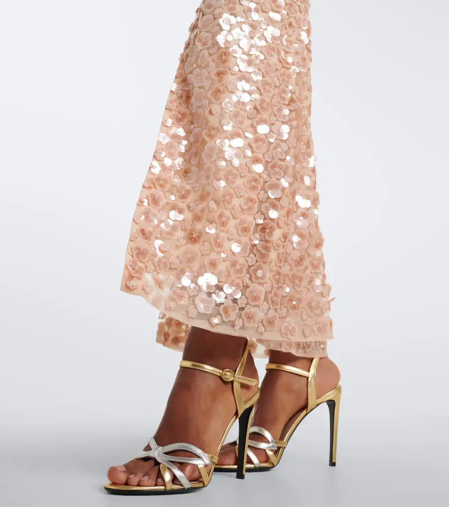 LA FUORI Là Fuori Caped sequined silk satin gown | Thumbnail 2