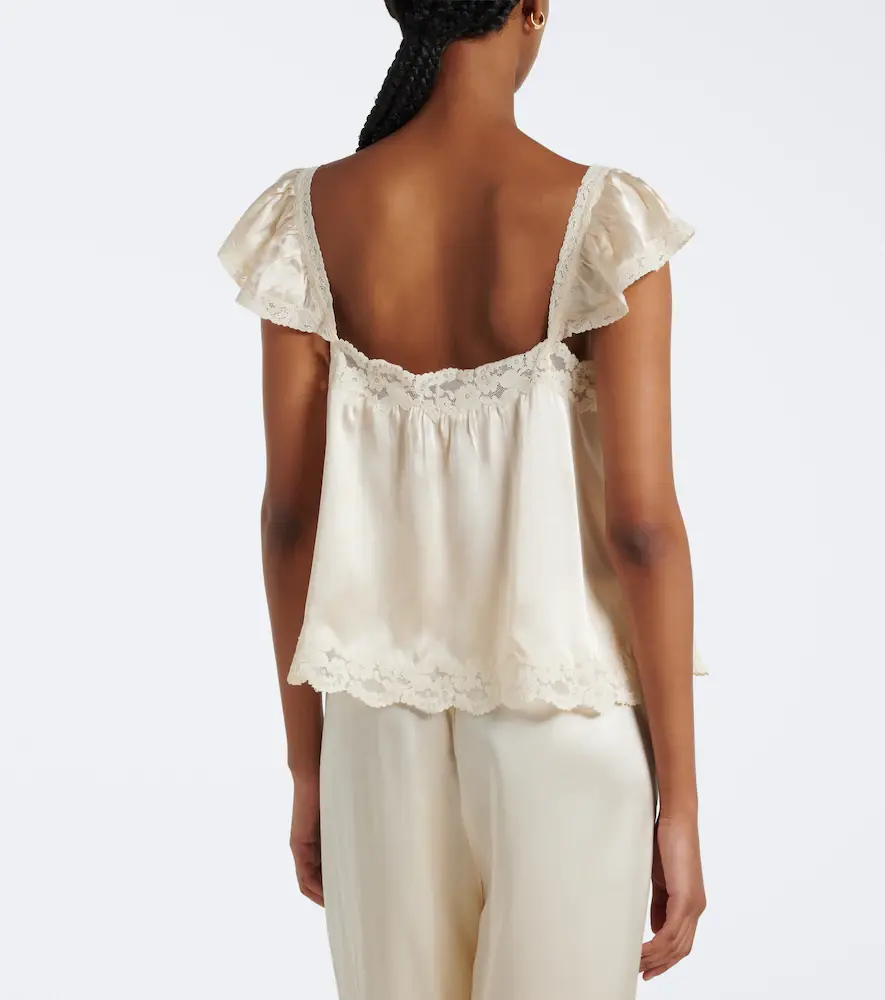 DÔEN Dôen Rosalee lace-trimmed silk satin top | Thumbnail 5