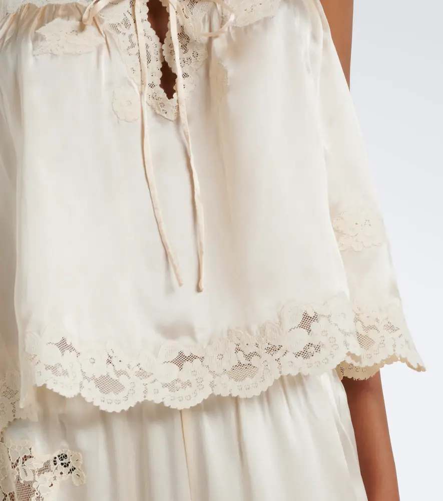 DÔEN Dôen Rosalee lace-trimmed silk satin top | Thumbnail 6