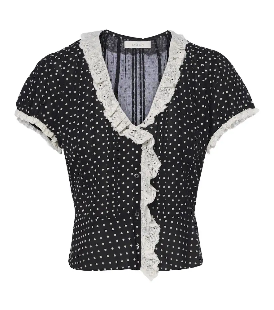 Dôen Orella polka-dot cotton voile top Dôen Orella polka-dot cotton voile top