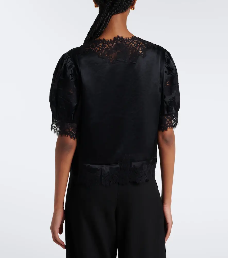 DÔEN Dôen Idella lace-trimmed silk satin top | Thumbnail 3