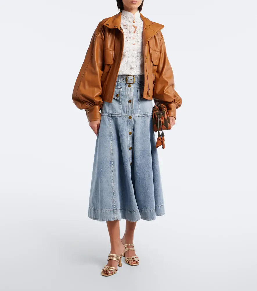 Zimmermann Belted denim midi skirt | Thumbnail 3 Zimmermann Belted denim midi skirt | Thumbnail 3