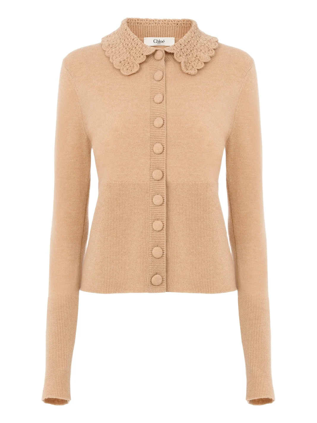 Fitted logo cardigan in a wool knit Fitted logo cardigan in a wool knit