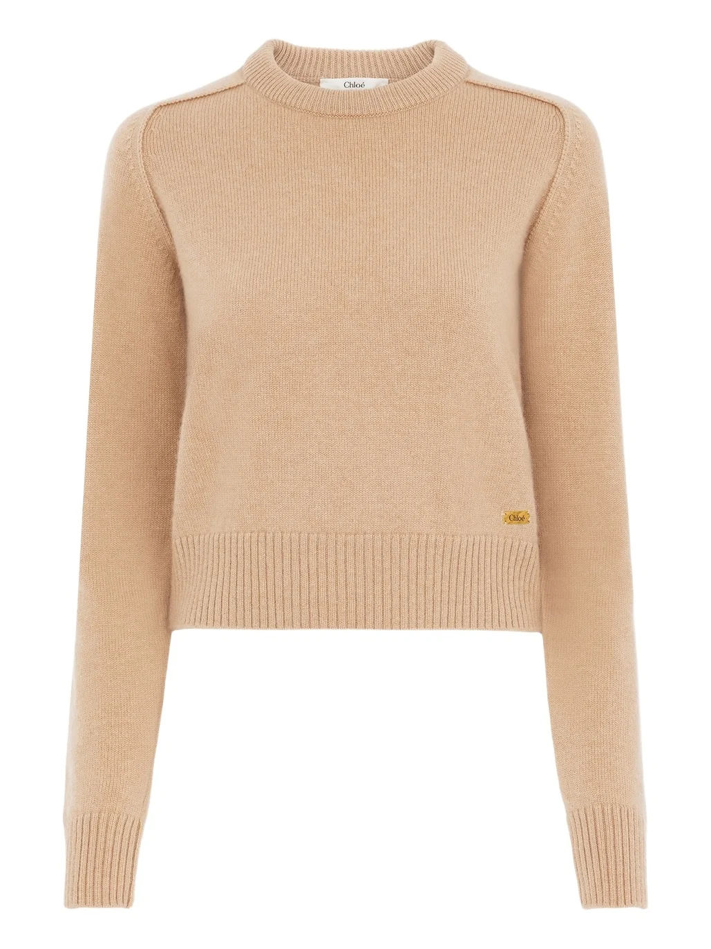 Cropped fitted sweater in a cashmere knit