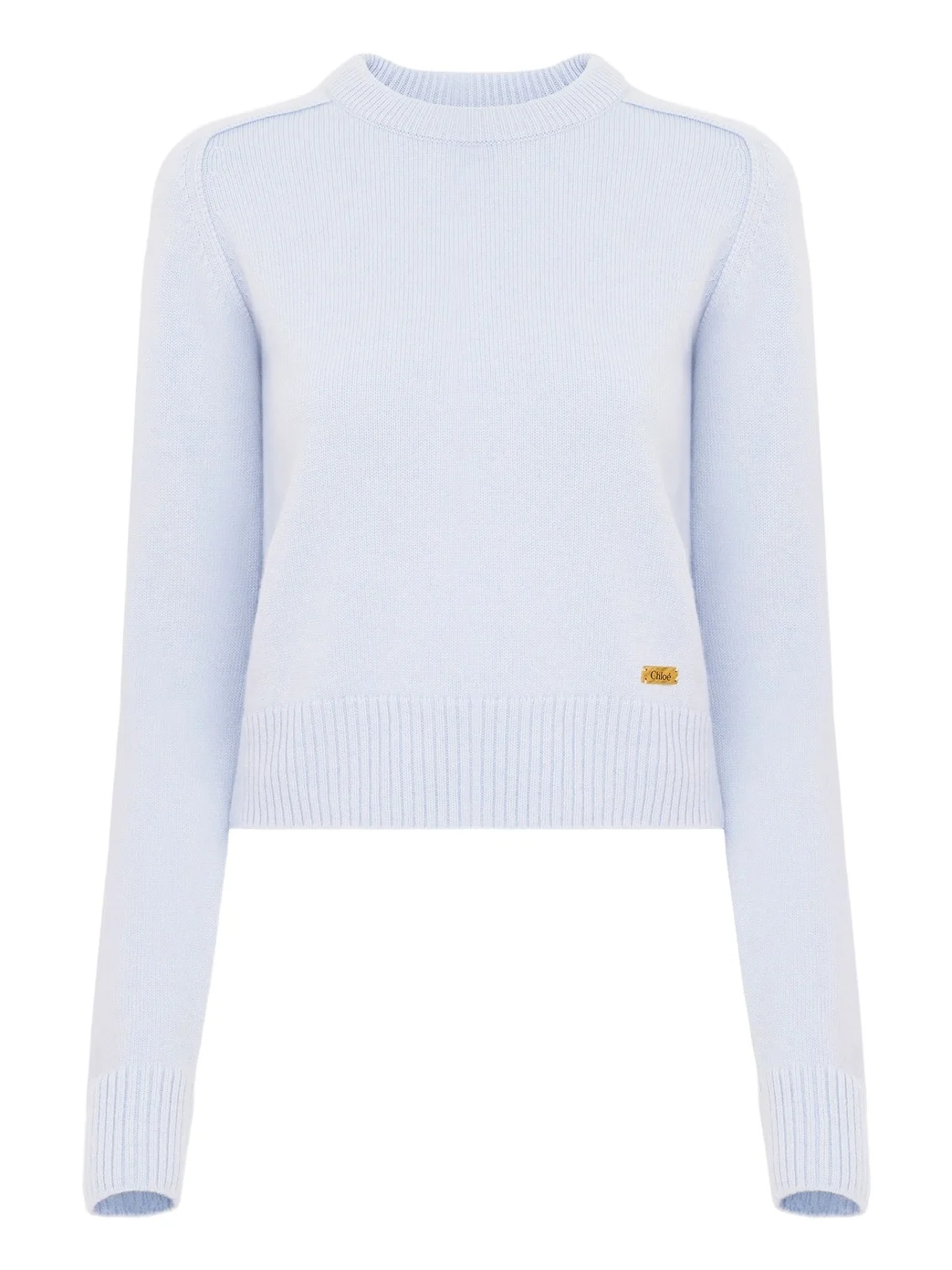 Cropped fitted sweater in a cashmere knit