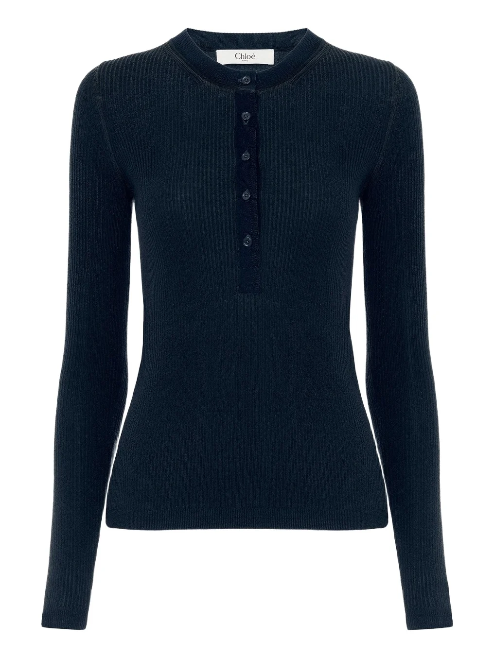 Chloé Henley shirt in superfine wool knit