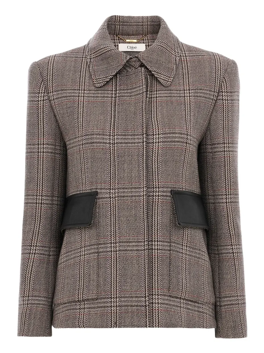 Chloé Boxy jacket in check wool