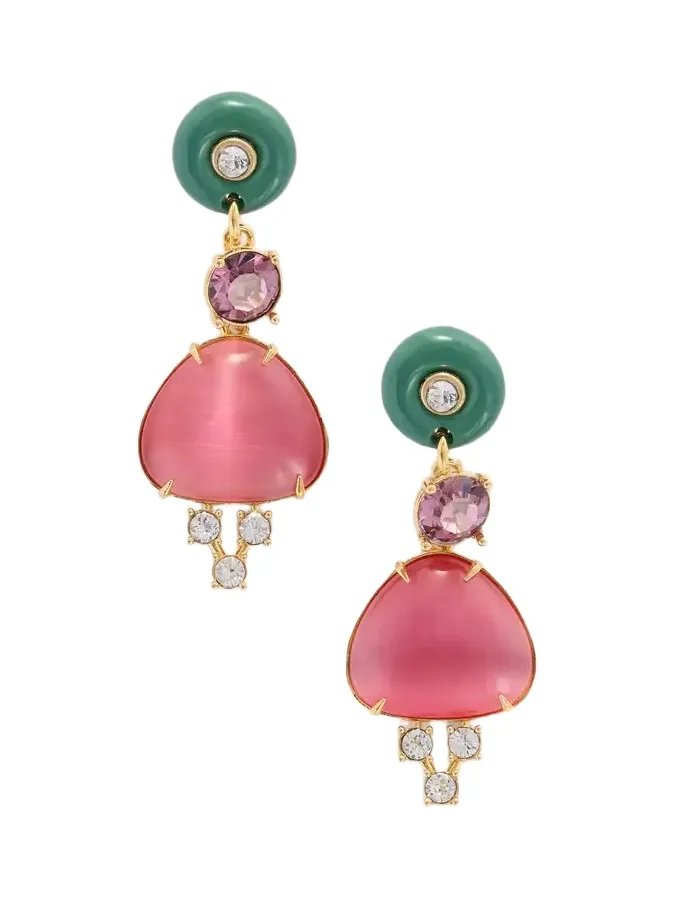 Oscar de la Renta Crystal And Resin Gold-tone Earrings