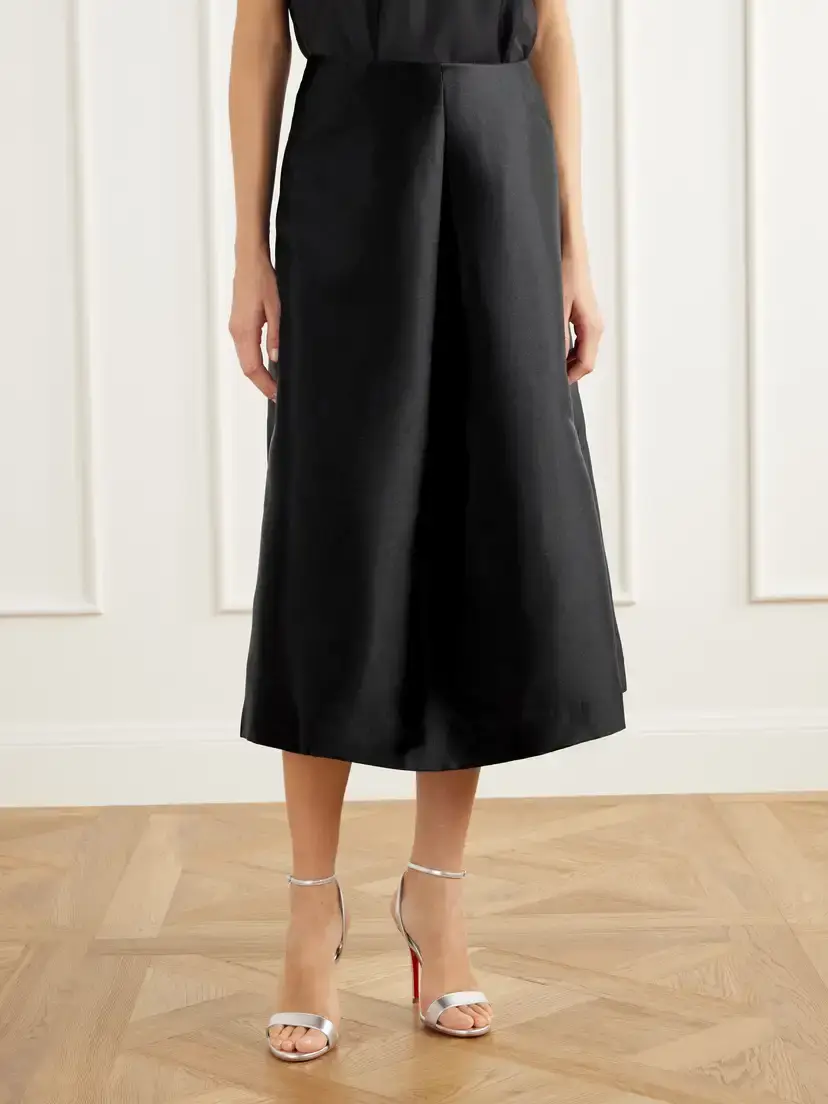 Simkhai Vexa Pleated Duchess-satin Midi Skirt | Thumbnail 3