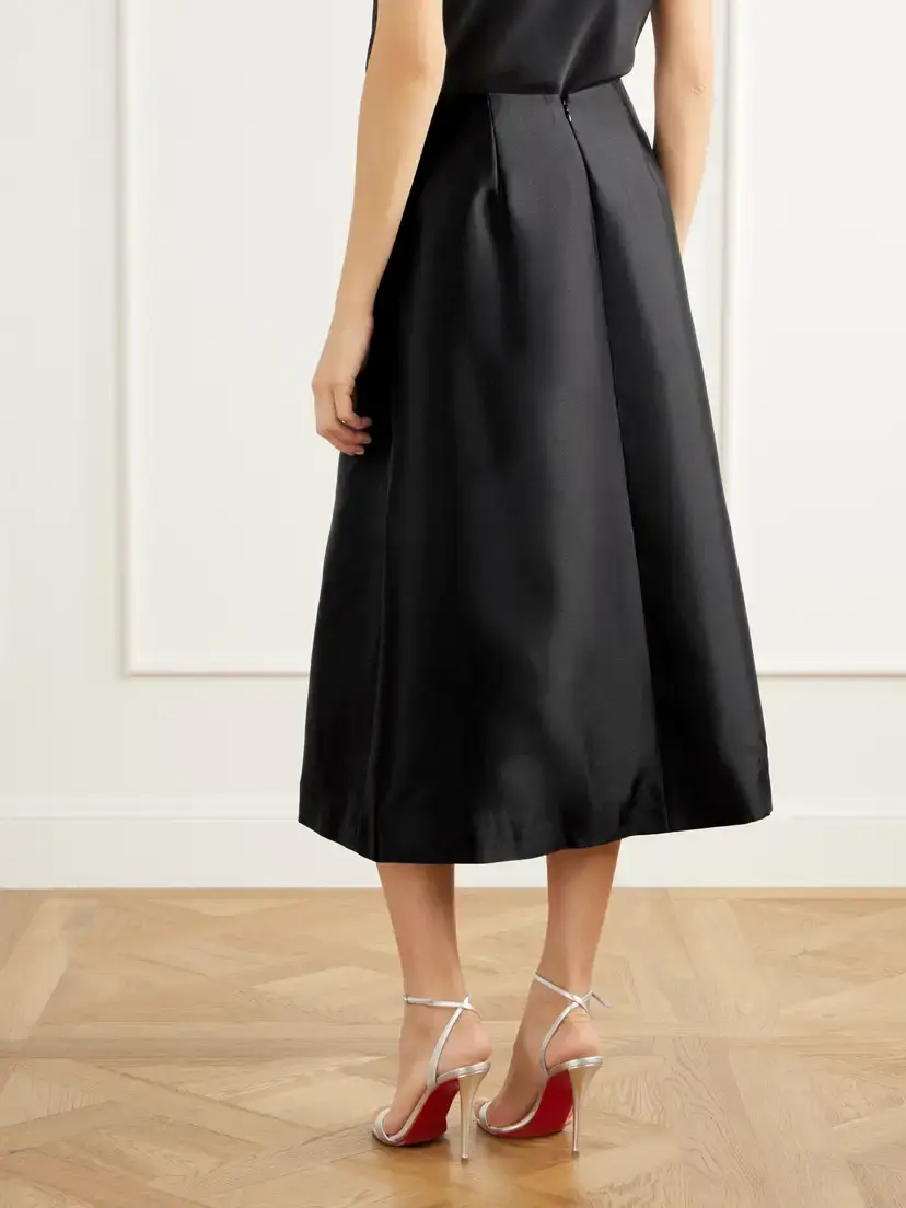 Simkhai Vexa Pleated Duchess-satin Midi Skirt | Thumbnail 4
