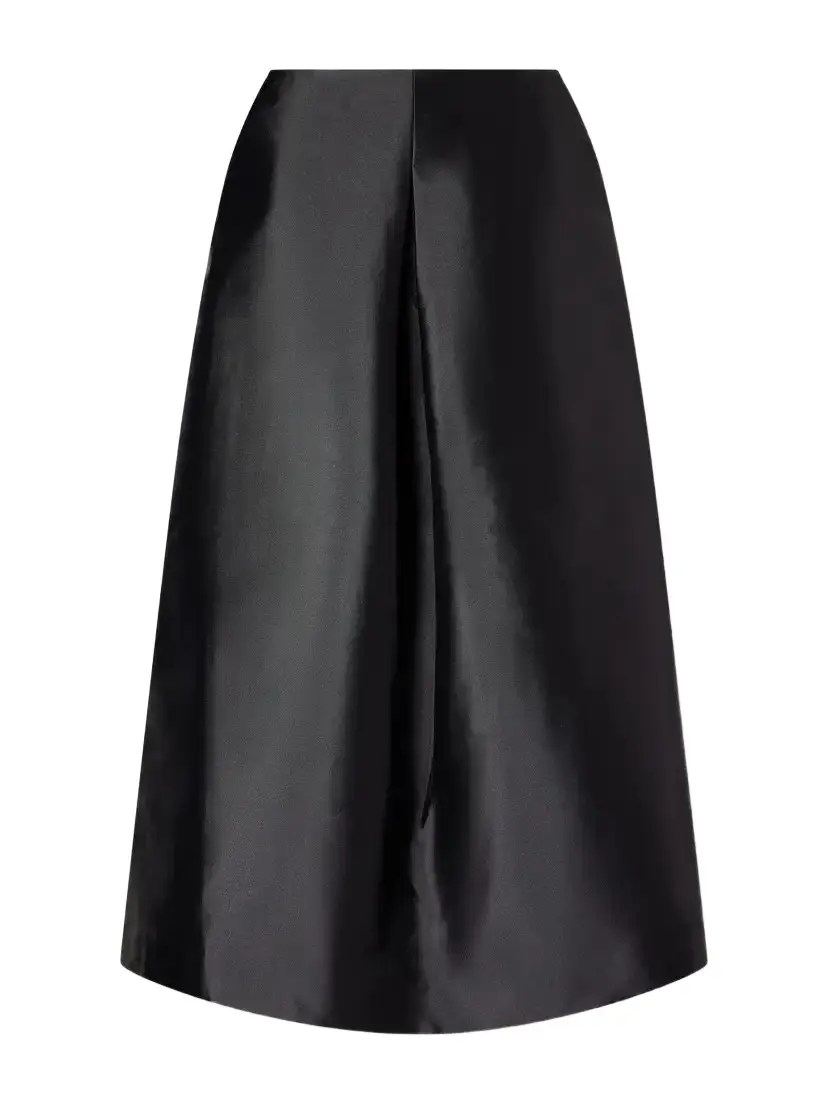 Simkhai Vexa Pleated Duchess-satin Midi Skirt