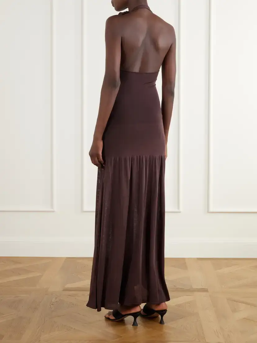 Zimmermann Fairlight Pleated Stretch-jersey Halterneck Midi Dress | Thumbnail 3