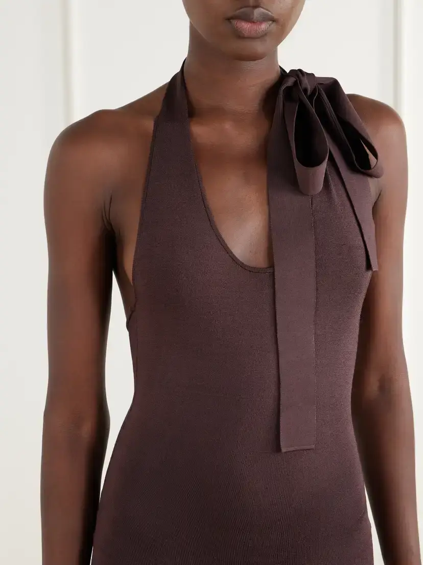 Zimmermann Fairlight Pleated Stretch-jersey Halterneck Midi Dress | Thumbnail 4