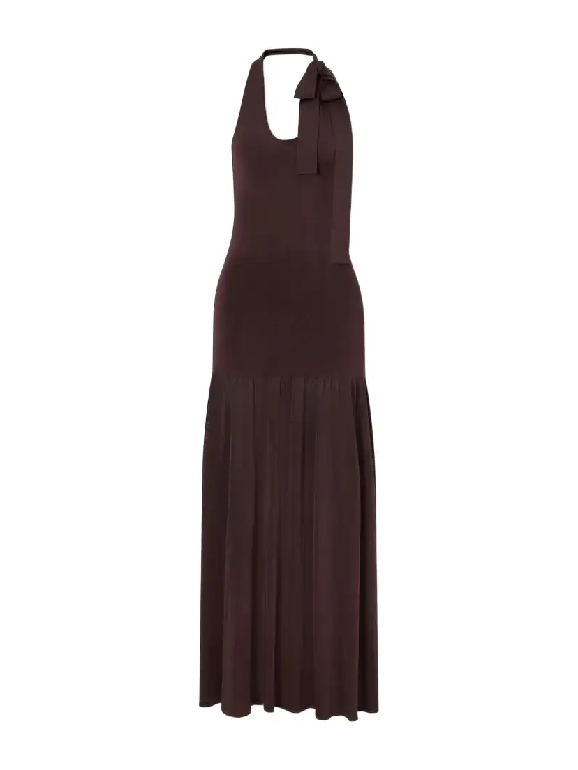 Zimmermann Fairlight Pleated Stretch-jersey Halterneck Midi Dress