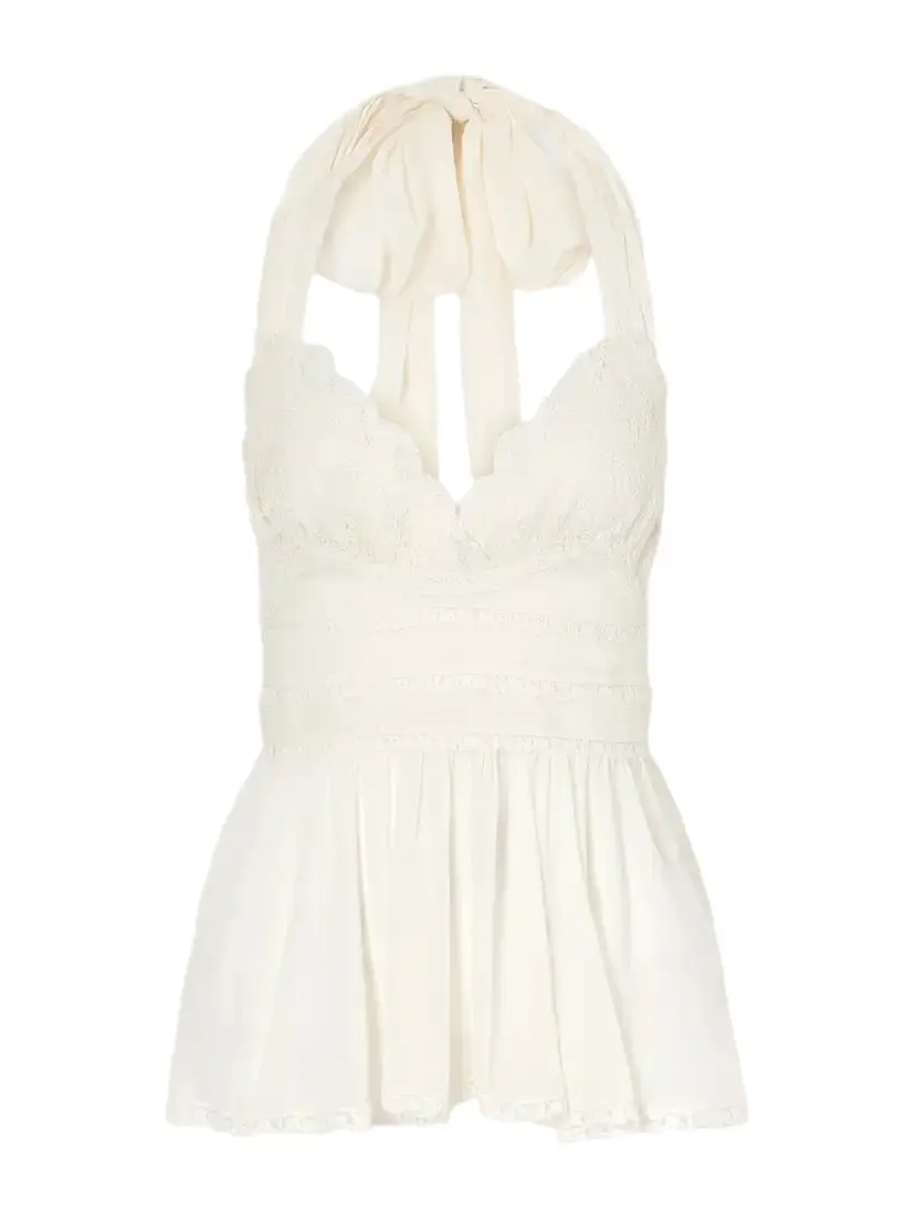 Zimmermann Fairlight Ruched Lace-trimmed Charmeuse Cami