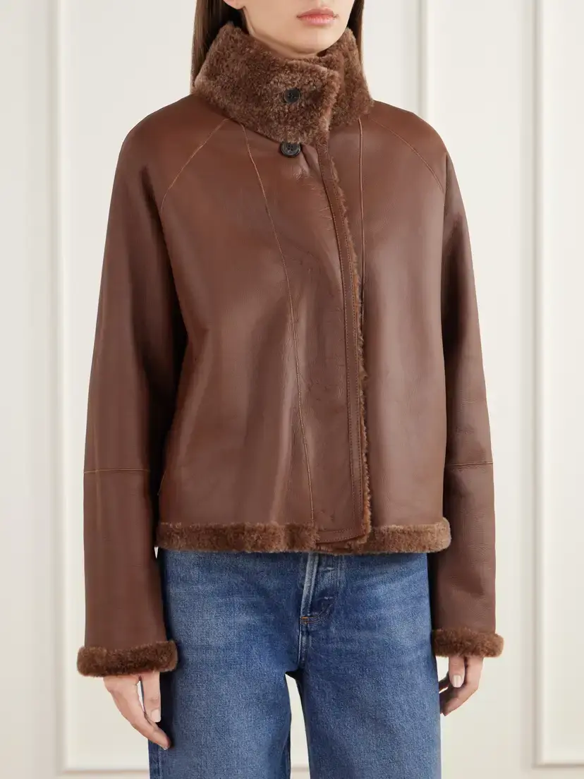 ARMA Ariana Reversible Shearling And Leather Jacket - Brown | Thumbnail 6 ARMA Ariana Reversible Shearling And Leather Jacket - Brown | Thumbnail 6