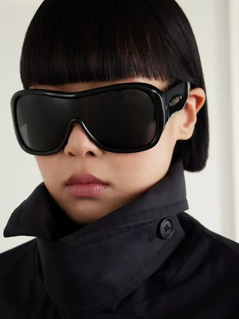 FENDI EYEWEAR Screen Shield Aviator-style Acetate Sunglasses | Thumbnail 2