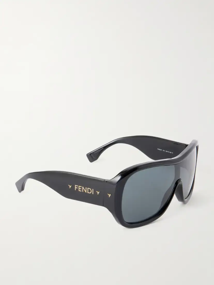FENDI EYEWEAR Screen Shield Aviator-style Acetate Sunglasses | Thumbnail 3