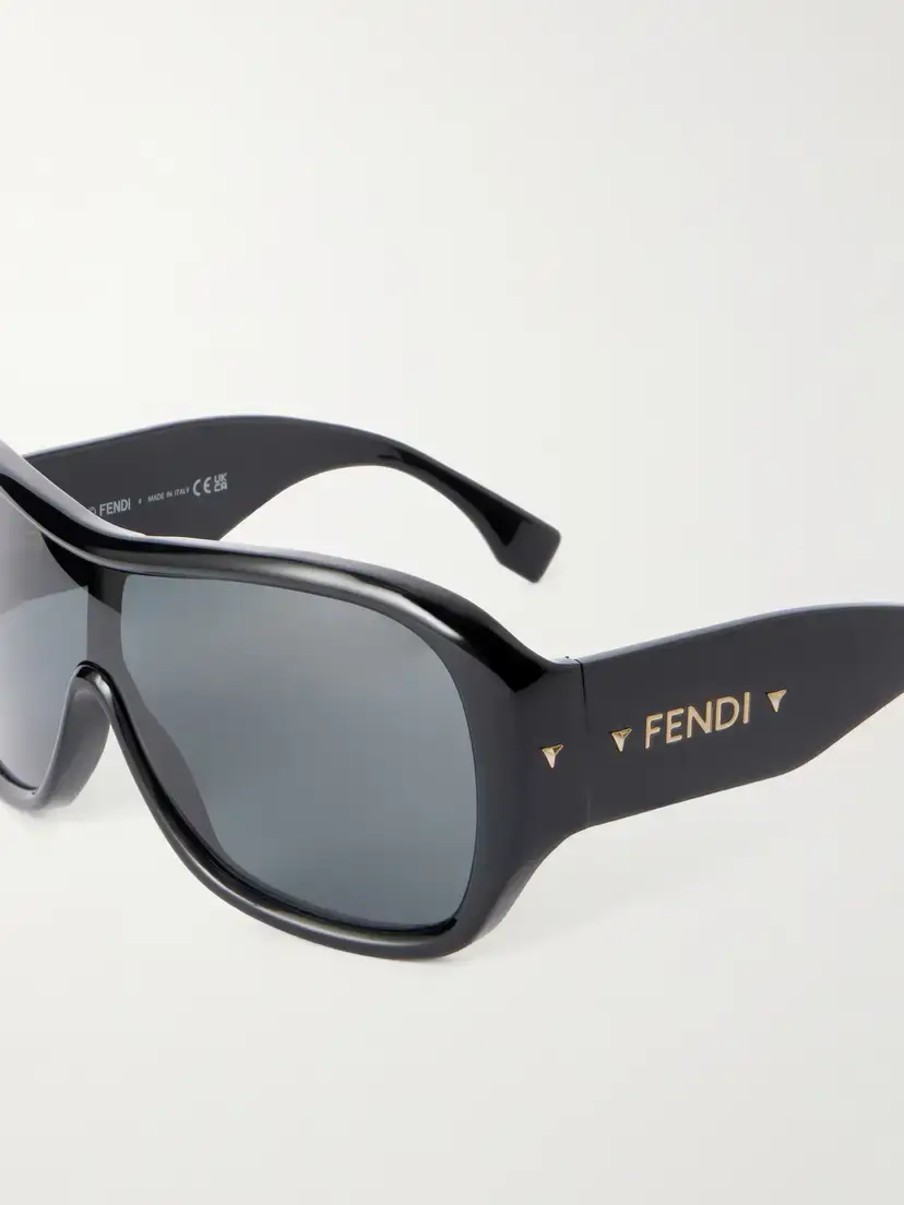 FENDI EYEWEAR Screen Shield Aviator-style Acetate Sunglasses | Thumbnail 4