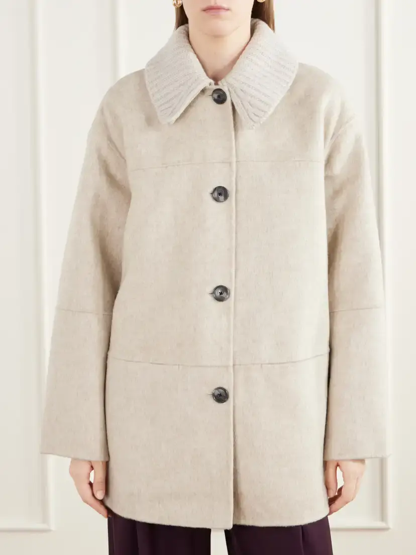 Proenza Schouler White Label Lisa Paneled Rib-trimmed Wool-blend Jacket | Thumbnail 3 Proenza Schouler White Label Lisa Paneled Rib-trimmed Wool-blend Jacket | Thumbnail 3