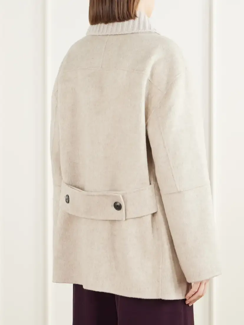 Proenza Schouler White Label Lisa Paneled Rib-trimmed Wool-blend Jacket | Thumbnail 4 Proenza Schouler White Label Lisa Paneled Rib-trimmed Wool-blend Jacket | Thumbnail 4