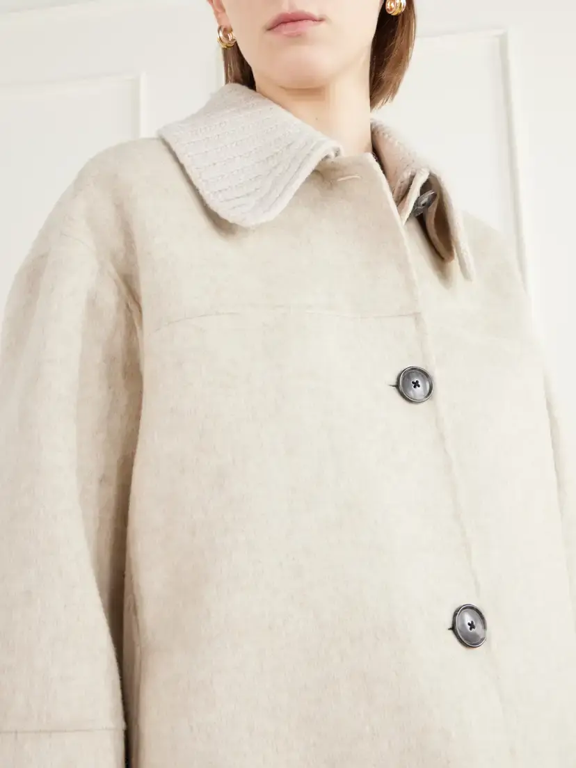 Proenza Schouler White Label Lisa Paneled Rib-trimmed Wool-blend Jacket | Thumbnail 5 Proenza Schouler White Label Lisa Paneled Rib-trimmed Wool-blend Jacket | Thumbnail 5