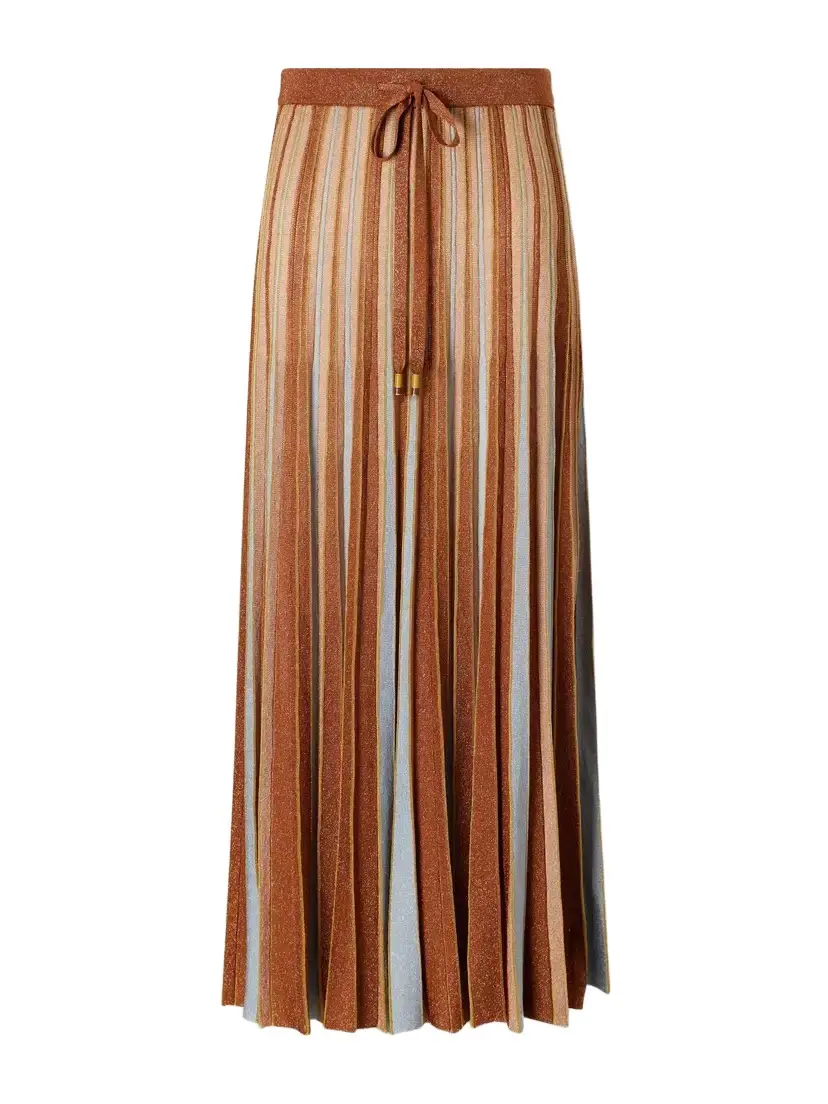 Zimmermann Echo Striped Mesh Midi Skirt