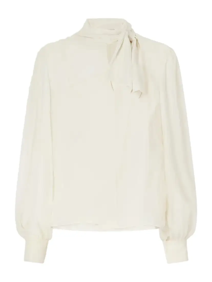 Valentino Garavani Bow-detailed Silk-georgette Blouse