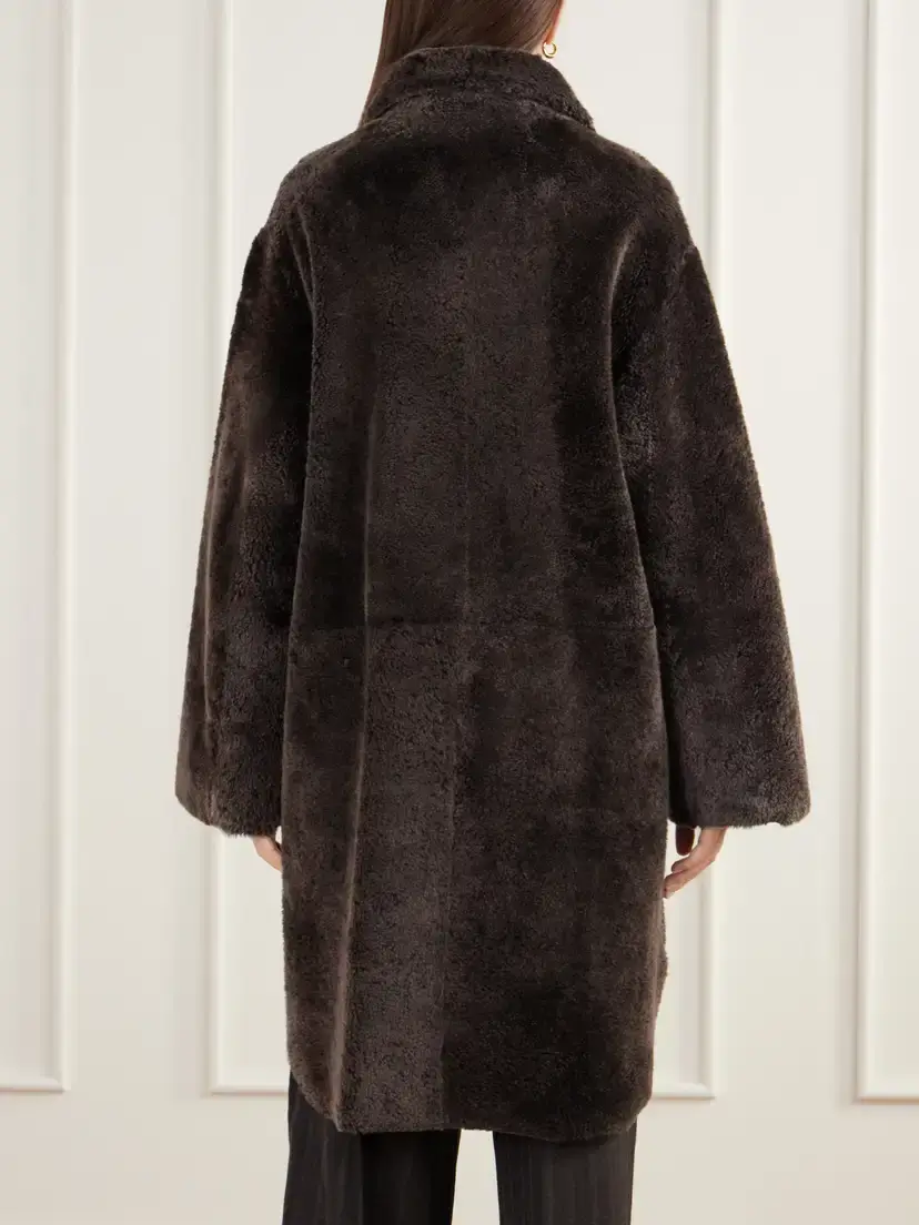 ARMA Zoey Reversible Shearling And Leather Coat - Brown | Thumbnail 4 ARMA Zoey Reversible Shearling And Leather Coat - Brown | Thumbnail 4