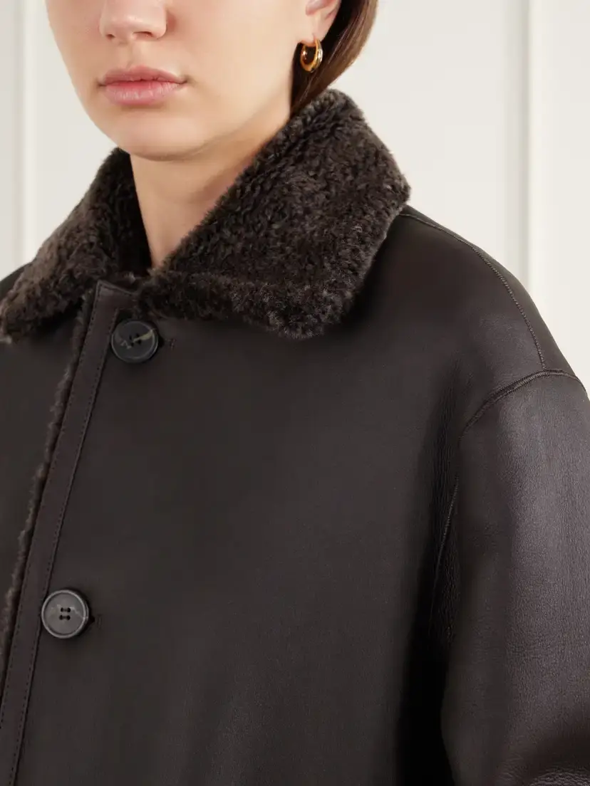 ARMA Zoey Reversible Shearling And Leather Coat - Brown | Thumbnail 5 ARMA Zoey Reversible Shearling And Leather Coat - Brown | Thumbnail 5