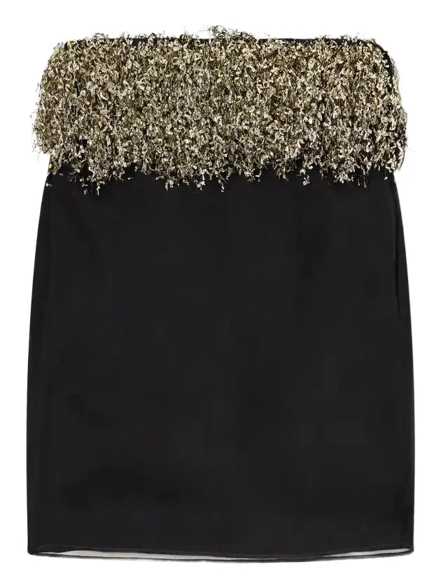 LIBEROWE Fringe-trimmed Silk-organza Mini Skirt