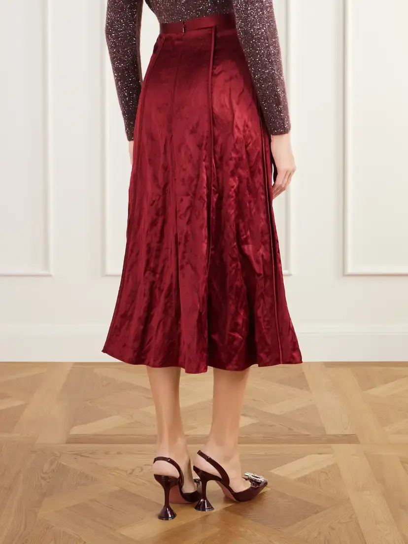 Erdem Crystal-embellished Crinkled-satin Midi Skirt | Thumbnail 4 Erdem Crystal-embellished Crinkled-satin Midi Skirt | Thumbnail 4