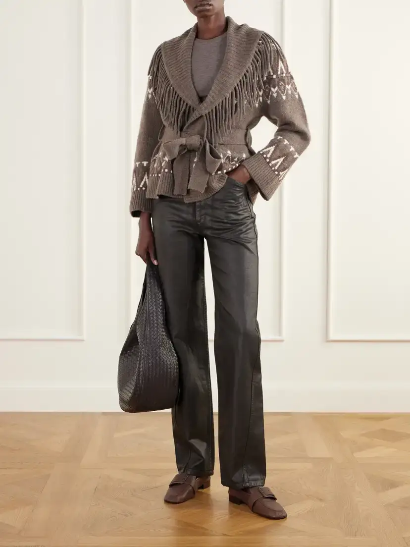 Simkhai Anaise Fringed Fair Isle Wool-blend Cardigan | Thumbnail 2 Simkhai Anaise Fringed Fair Isle Wool-blend Cardigan | Thumbnail 2