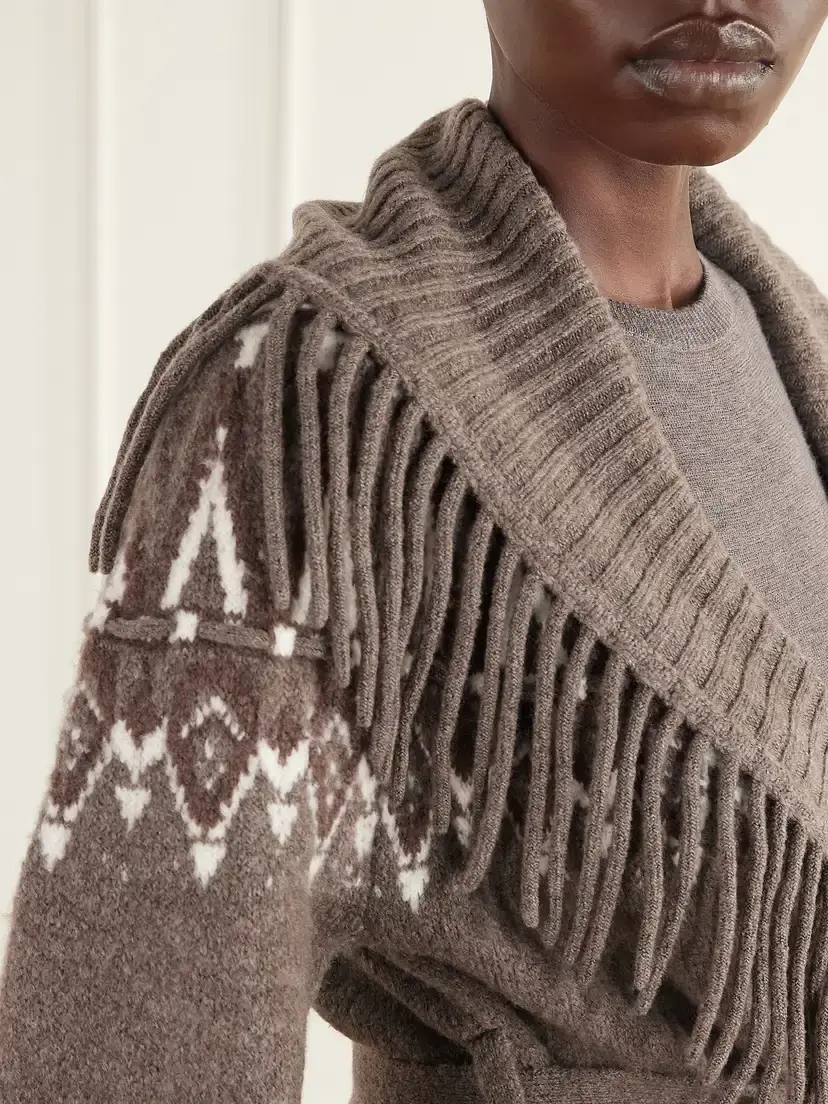 Simkhai Anaise Fringed Fair Isle Wool-blend Cardigan | Thumbnail 5 Simkhai Anaise Fringed Fair Isle Wool-blend Cardigan | Thumbnail 5
