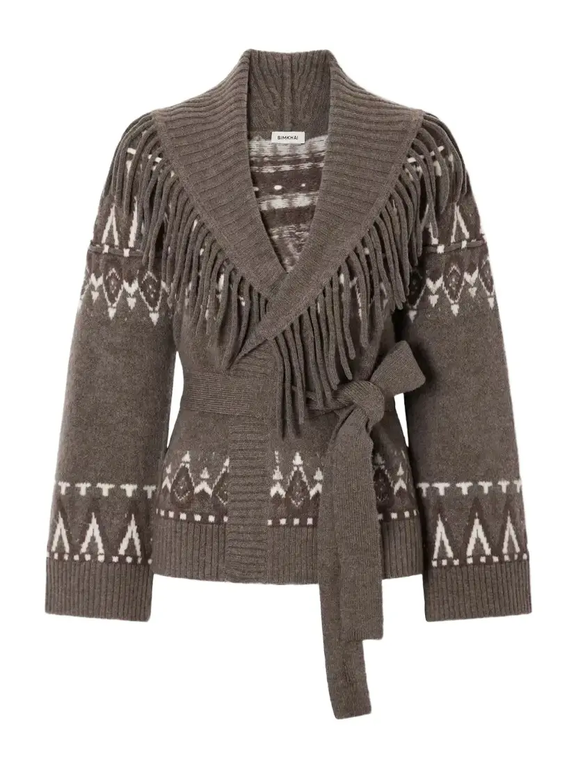 Anaise Fringed Fair Isle Wool-blend Cardigan Anaise Fringed Fair Isle Wool-blend Cardigan