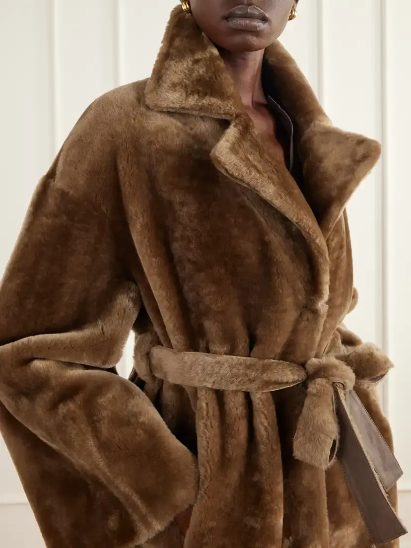 ARMA Rien Belted Reversible Shearling And Leather Coat - Brown | Thumbnail 5 ARMA Rien Belted Reversible Shearling And Leather Coat - Brown | Thumbnail 5
