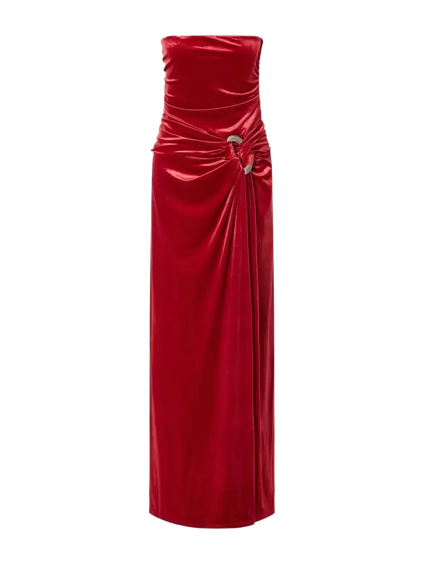Emma Embellished Gathered Velvet Bustier Gown Emma Embellished Gathered Velvet Bustier Gown