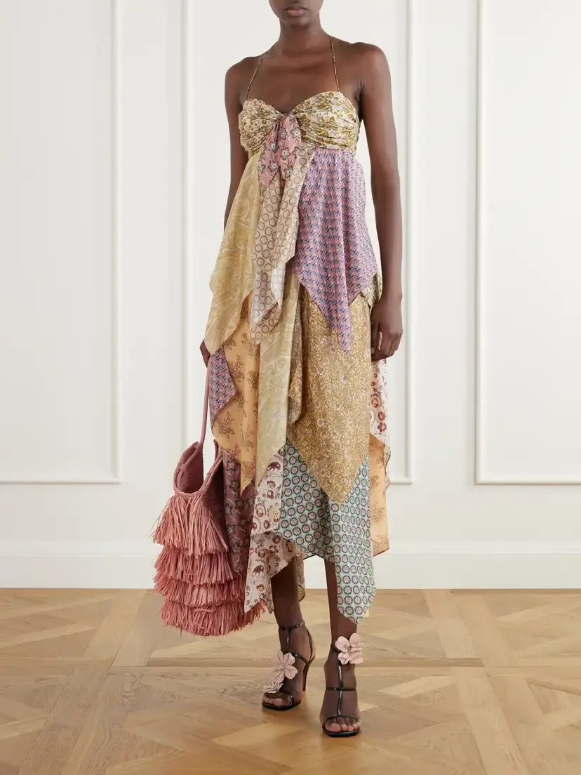 Zimmermann Fairlight Draped Printed Silk-satin Midi Dress | Thumbnail 2