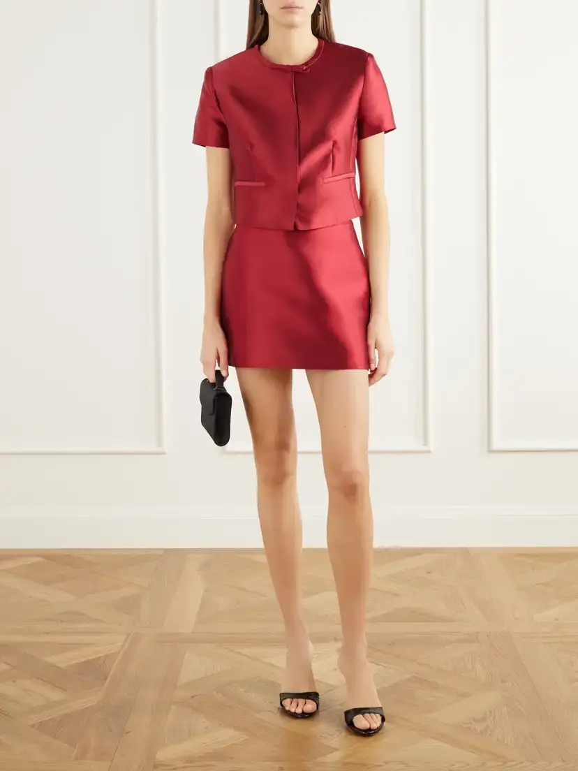 Simkhai Naelle Bow-detail Cropped Satin Blouse | Thumbnail 2