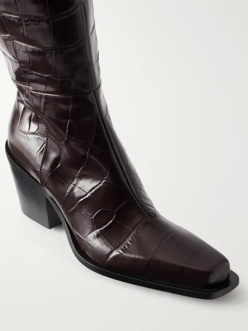Sportmax Zuppa 70 Croc-effect Leather Over-the-knee Boots | Thumbnail 5