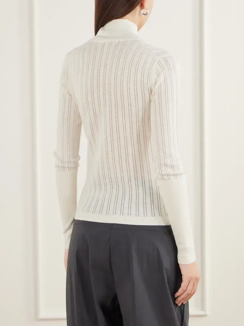 Maria McManus Pointelle-knit Merino Wool Mock-neck Top | Thumbnail 4 Maria McManus Pointelle-knit Merino Wool Mock-neck Top | Thumbnail 4