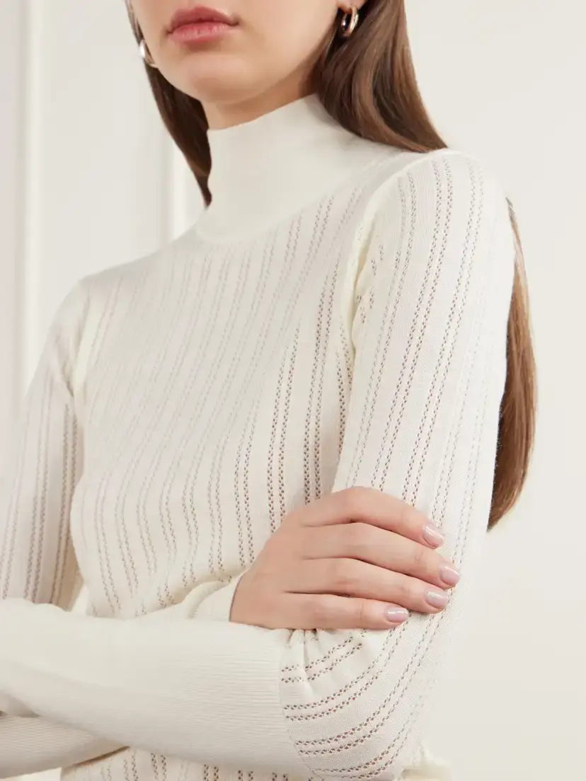 Maria McManus Pointelle-knit Merino Wool Mock-neck Top | Thumbnail 5 Maria McManus Pointelle-knit Merino Wool Mock-neck Top | Thumbnail 5