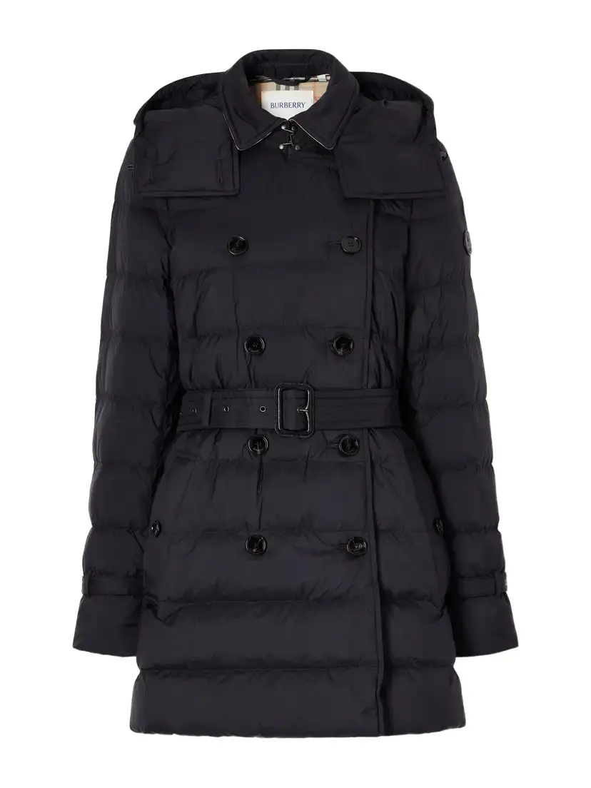 Burberry Audley Belted Double-breasted Quilted Shell Down Coat