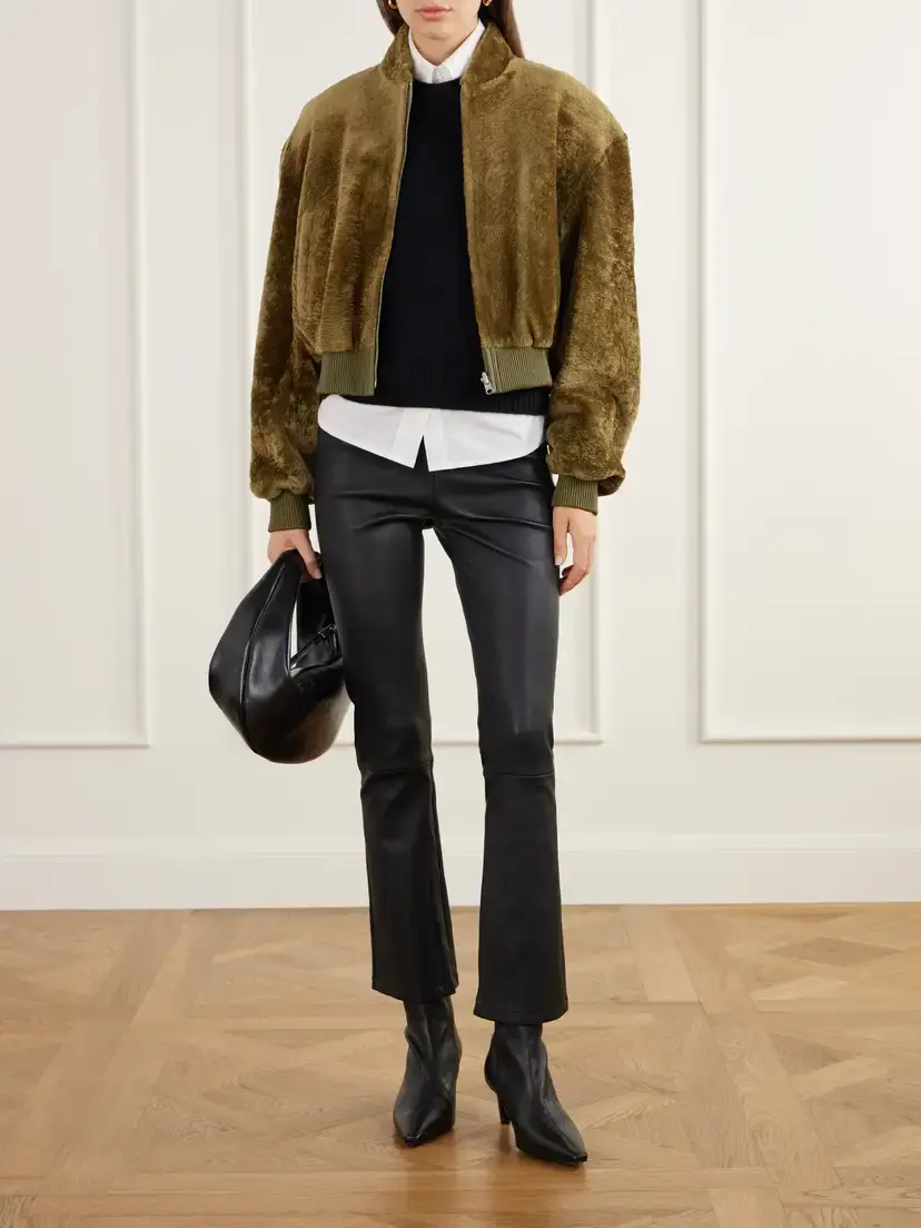 ARMA Azra Reversible Shearling And Satin Bomber Jacket | Thumbnail 2 ARMA Azra Reversible Shearling And Satin Bomber Jacket | Thumbnail 2