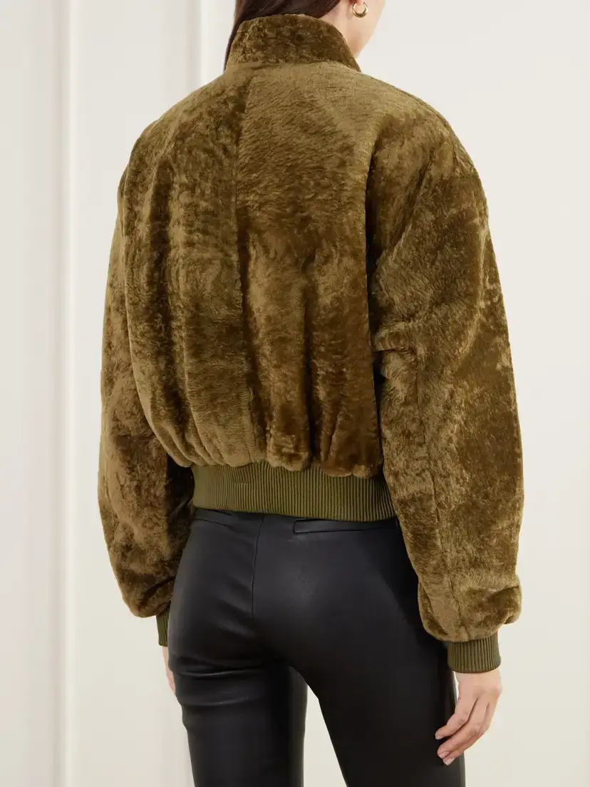 ARMA Azra Reversible Shearling And Satin Bomber Jacket | Thumbnail 4 ARMA Azra Reversible Shearling And Satin Bomber Jacket | Thumbnail 4