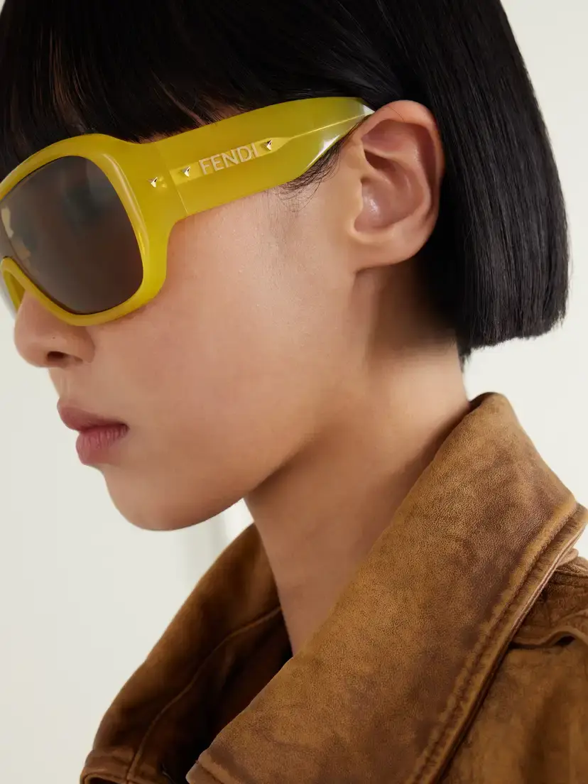 FENDI EYEWEAR Screen Shield Aviator-style Acetate Sunglasses | Thumbnail 3 FENDI EYEWEAR Screen Shield Aviator-style Acetate Sunglasses | Thumbnail 3