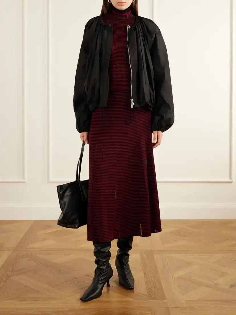 Proenza Schouler White Label Stina Striped Ribbed Wool And Cotton-blend Turtleneck Sweater | Thumbnail 2