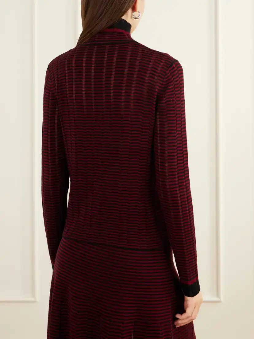 Proenza Schouler White Label Stina Striped Ribbed Wool And Cotton-blend Turtleneck Sweater | Thumbnail 4
