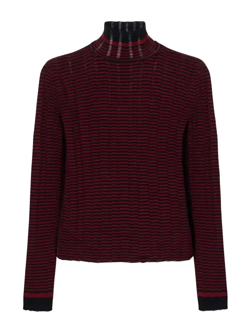 Proenza Schouler White Label Stina Striped Ribbed Wool And Cotton-blend Turtleneck Sweater