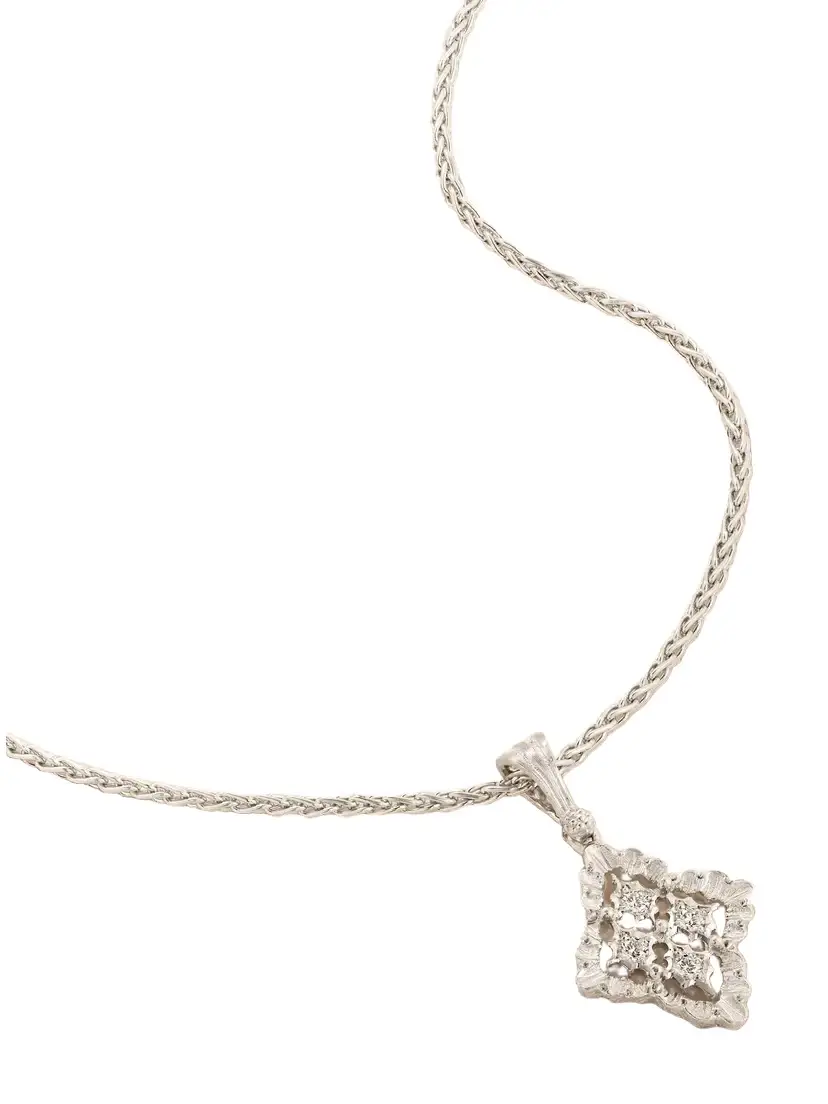 Rombi Rhodium-plated 18-karat White Gold Diamond Necklace